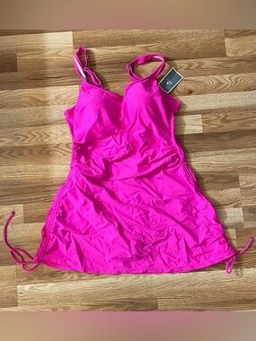 Bright Pink Swimdress with Adjustable Straps Size XL NWT